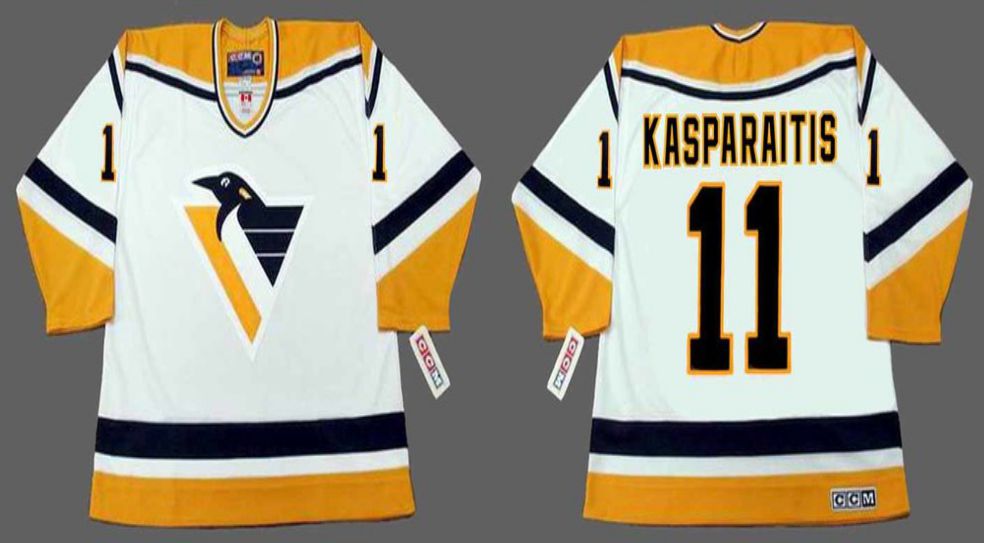 2019 Men Pittsburgh Penguins 11 Kasparaitis White CCM NHL jerseys